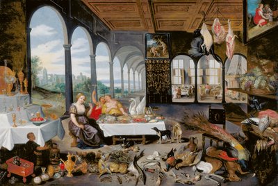 Smagssansen (olie på træ) af Flemish School
