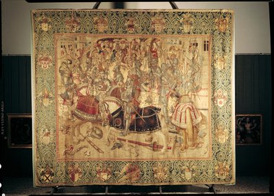 The Tournament, lodret vævetæppe fra værkstedet i Bruxelles, ca. 1497 af Flemish School