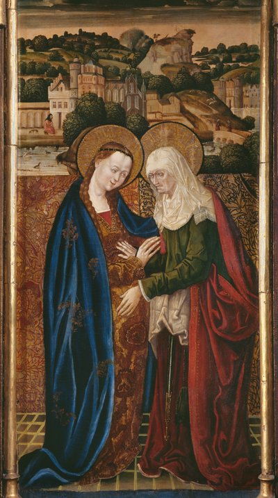 Triptykon, visitation, centralt panel (se også 345910, 345911) af Flemish School