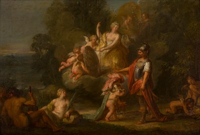 Venus giver våben til Æneas, ca. 1400-1699 (olie, lærred og panel) af Flemish School
