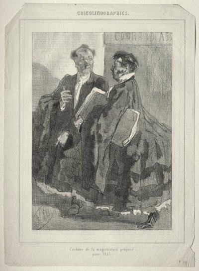 Crinolinographies (magistratens kostume foreslået til 1857) af Félicien Rops
