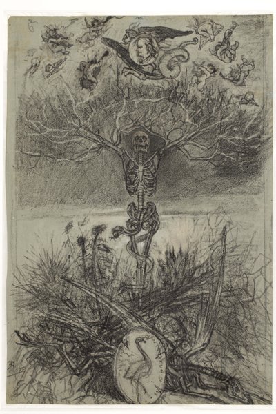 Hollandsk: Sidste tegning til frontispicen Les Epaves af Charles Baudelaire af Félicien Rops