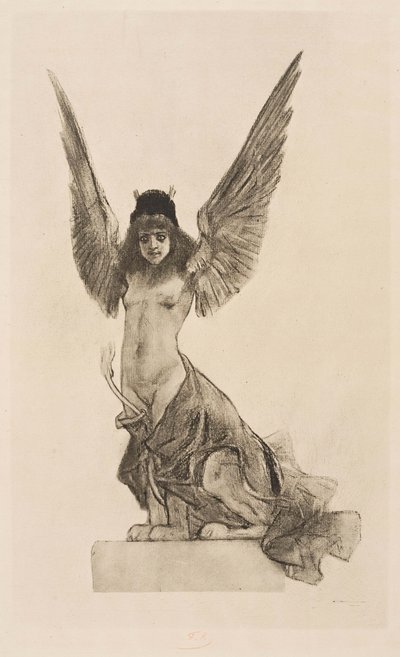 Kvindelig sfinks eller parallel af Félicien Rops