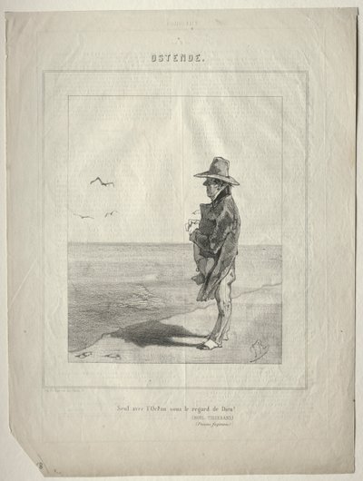 Oostende. Alene med havet under Guds blik!. af Félicien Rops