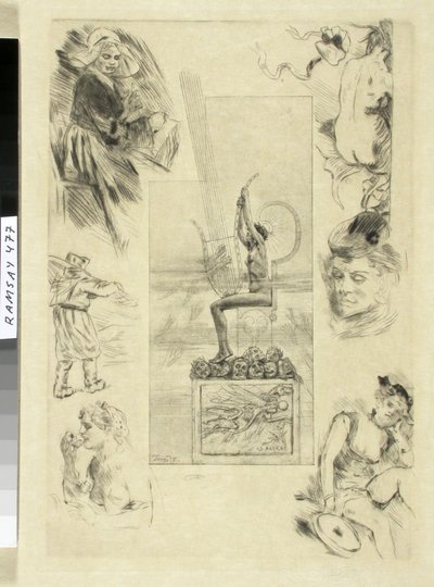 Den store lyriker. Titelblad på 1887-udgaven af Mallarmés værker. af Félicien Rops