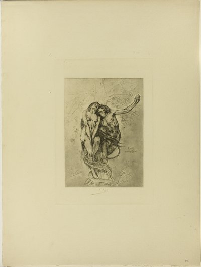 Fristelsen eller æblet af Félicien Rops