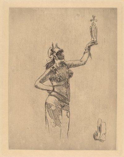 Falconer La fauconniere. af Félicien Rops