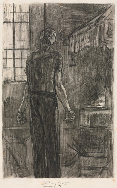 Den hængte mand i smedjen af Félicien Rops