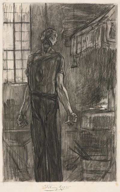 Den hængte mand i smedjen, ca. 1880. af Félicien Rops