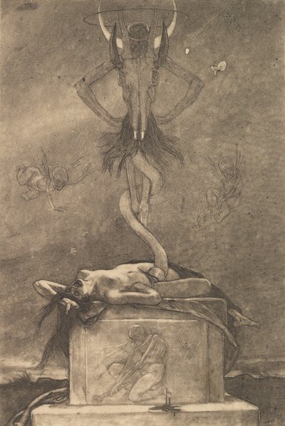 Offeret, fra The Satanic Ones, ca. 1882., ca. 1882. af Félicien Rops