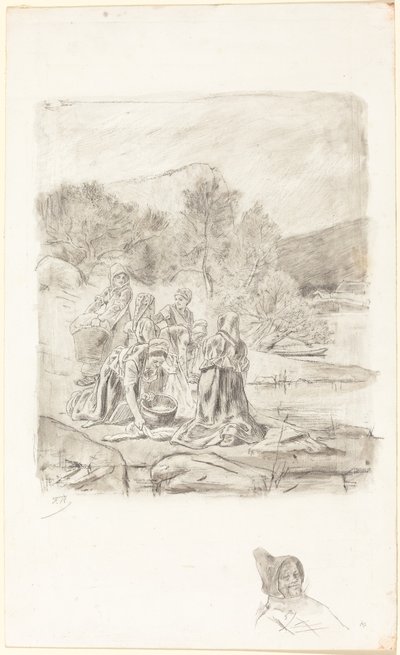 Vaskekoner, ca. 1884-1887. af Félicien Rops