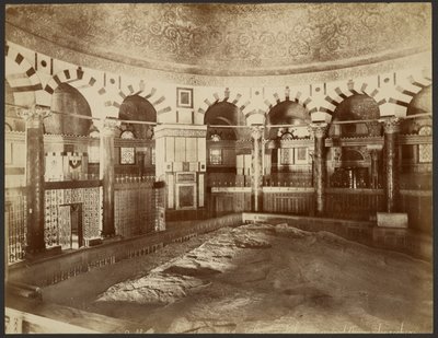 Interiør, Klippemoskeen, Jerusalem af Félix Bonfils
