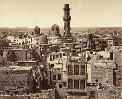 Panoramaudsigt over Cairo, Egypten af Félix Bonfils