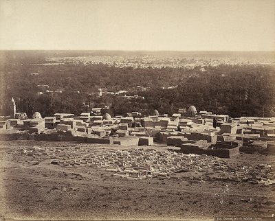 Panoramaudsigt over Damaskus, Syrien, fra Salahie af Félix Bonfils