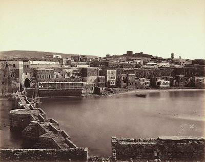 Panoramaudsigt over en by i Israel af Félix Bonfils