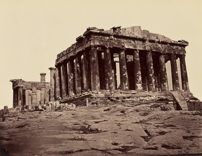 Parthenon, pris des propylees - Athenes. [Fra nord - vest] af Félix Bonfils