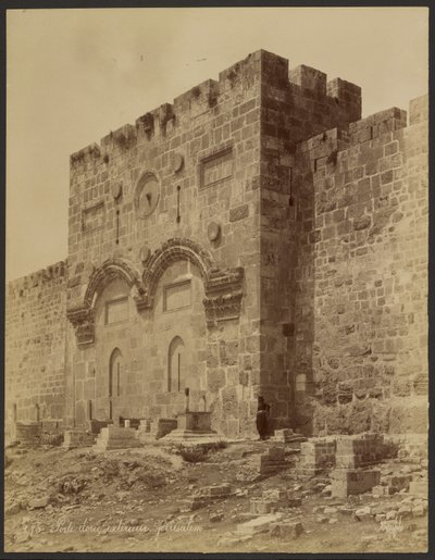 Ydre gyldne dør: Jerusalem af Félix Bonfils