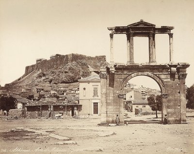 Hadrians bue på Athens Akropolis af Félix Bonfils