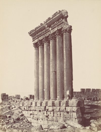 Solens tempel i Baalbec, ca. 1870. af Félix Bonfils