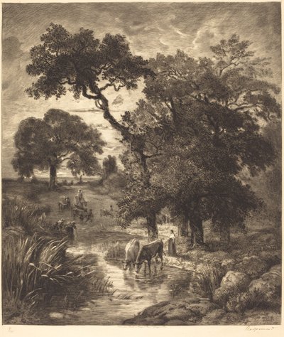 Aften af Félix Bracquemond after Théodore Rousseau