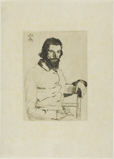 Portræt af Meryon af Félix Henri Bracquemond