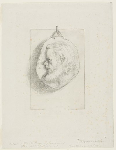 Profilportræt af Charles Meryon af Félix Henri Bracquemond
