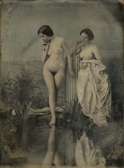 The Bathers - nøgen studie til en billedkomposition af Félix Jacques Moulin
