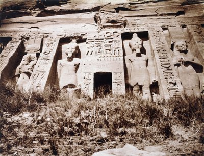Abou-Semblil, Petit Speos, den centrale del af facaden, ca. 1853-54 af Félix Teynard