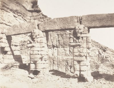 Djerf-Hocein Tutzis, Hemi-Spéos, det ydre partis kolosser, 1851-52, trykt 1853-54. af Félix Teynard