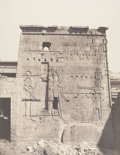 Øen Fileh Philæ, Anden Pylon - østlige del set fra Pla..., 1851-52, trykt 1853-54. af Félix Teynard
