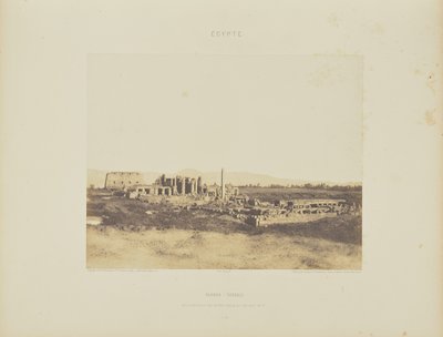 Karnak (Theben). Generel udsigt over ruinerne taget fra sydøst, i T af Félix Teynard