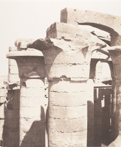 Karnak Theben, Palace - Hypostyle Hall - Central Colonnade - Kapitel..., 1851-52, trykt 1853-54. af Félix Teynard