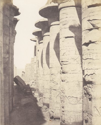 Karnak Theben, Palace - Hypostyle Hall - Central Colonnade Set fra ..., 1851-52, trykt 1853-54. af Félix Teynard