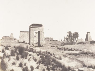 Karnak Theben, overblik over ruinerne taget fra punkt B, 1851-52, trykt 1853-54. af Félix Teynard