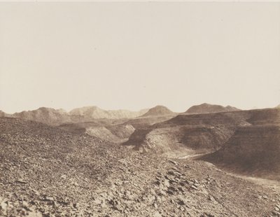 Nubia, Ibrims omgivelser, Arabian Chain - View of a Ravine, 1851-52. af Félix Teynard