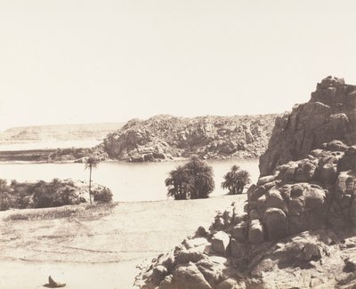 Tâfah, Granitklipper på Nilens bredder, 1851-52, trykt 1853-54. af Félix Teynard