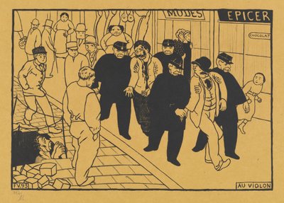 Au Violon (Off to the Jug) af Félix Vallotton