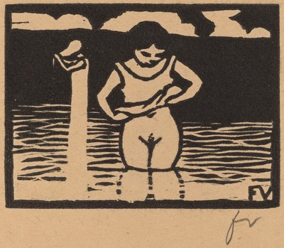 Pige løfter sin skjorte af Félix Vallotton