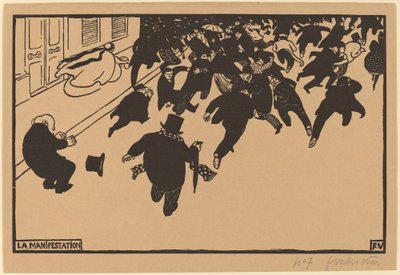 La Manifestation The Demonstration, 1893. af Félix Vallotton