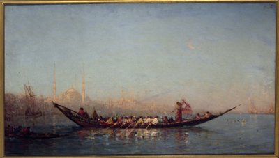 Konstantinopel, sultanens caïque, mellem 1880 og 1890 (olie på lærred) af Félix Ziem