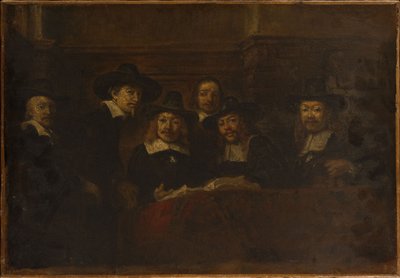 Les syndics des drapiers, kopi efter Rembrandt, ca. 1853 (olie på lærred) af Félix Ziem