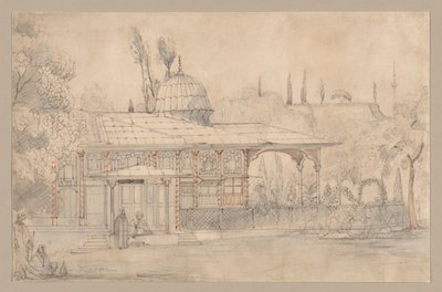 Pavillon nær en moske (recto) af Félix Ziem