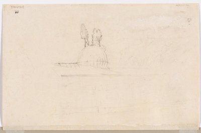 Skitse til pavillon nær en moske (verso) af Félix Ziem