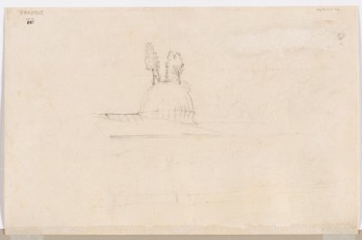 Skitse til Pavillon nær en moske, 1800-tallet. af Félix Ziem
