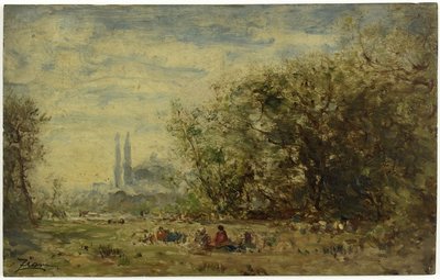 Asiens ferske vande, nær Konstantinopel, mellem 1880 og 1890 (olie på træ) af Félix Ziem
