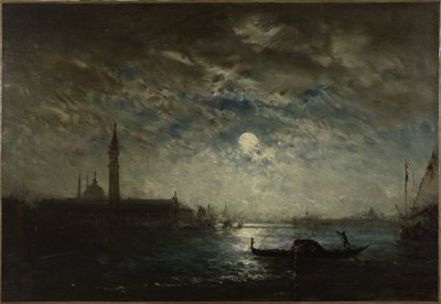 Venedig og Campanile i måneskin, mellem 1870 og 1890 (olie på lærred) af Félix Ziem
