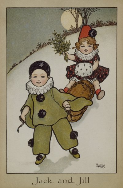 Jack og Jill, victoriansk kort af Florence Hardy
