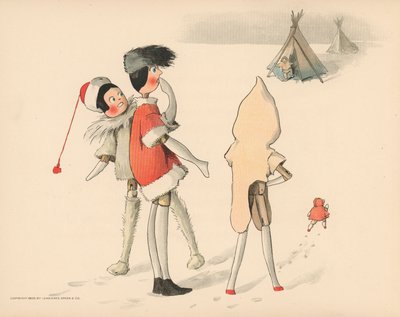 Illustration til The Golliwoggs Polar Adventures af Florence K. Upton