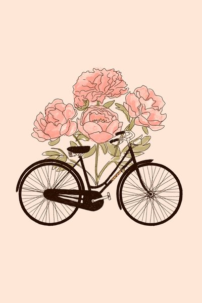 Cykel og blomst: Paris, 2022 (digital) af Florent Bodart