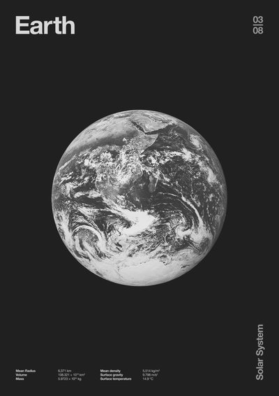 Earth : Minimal Planets Datas, 2023 (digital) af Florent Bodart
